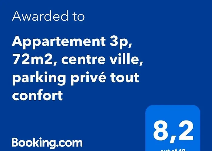 Appartement 3P, 72M2, Centre Ville, Parking Prive Tout Confort
